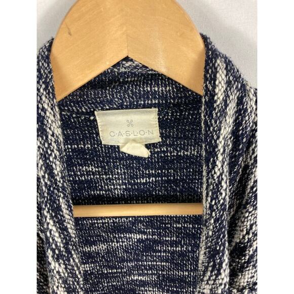 Caslon Draped Knit Fringe Detail Marled Cardigan Size Medium - Picture 3 of 7